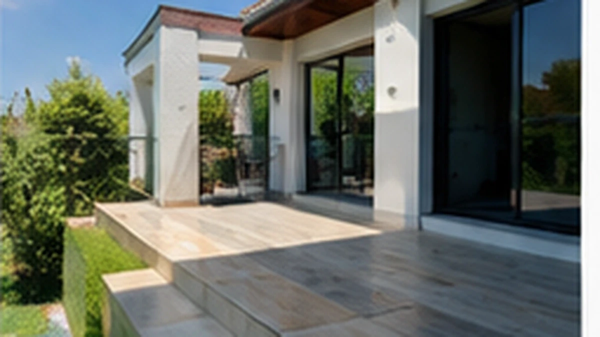 Extérieur de villa avec pierre naturelle